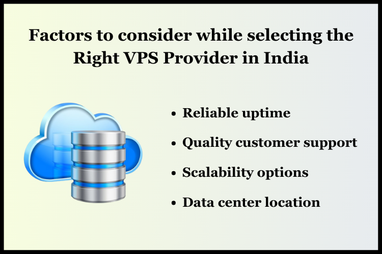 factors to consider while selecting the right vps hosting provider in India